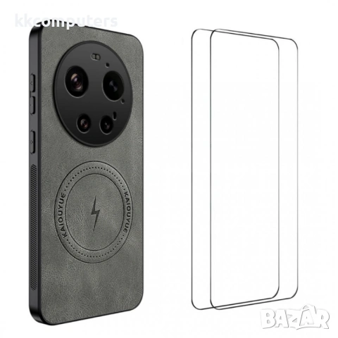 WANLONFENG SD Магнитен Калъф за Xiaomi 17 Ultra 5G - PC+TPU, Nappa текстура, 2 стъкла, 4 цвята, снимка 2 - Калъфи, кейсове - 53727445