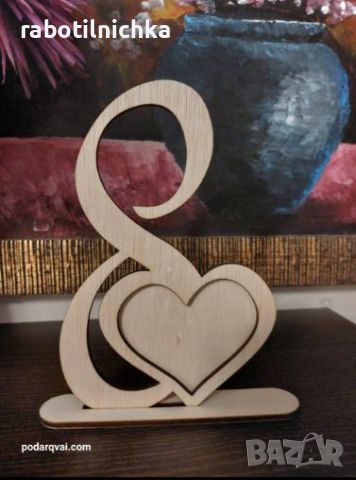 Рамка за снимка или плакет за скандинавски мъх с форма на сърце, снимка 1 - Сувенири от дърво - 45711558
