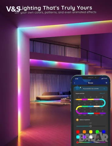 Govee RGBIC   h618c ,Alexa лет лента 10 метра, интелигентни WiFi LED светлини работят с Alexa , снимка 3 - Лед осветление - 47104770