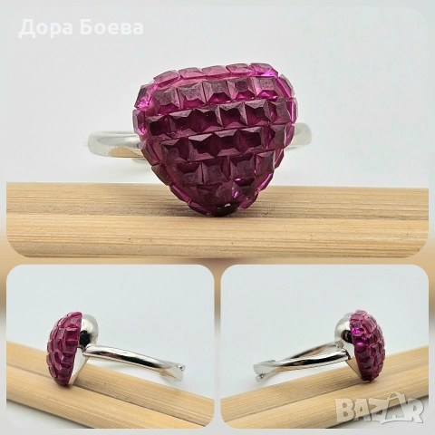 Сребърно съчетание: "Сърце", снимка 3 - Колиета, медальони, синджири - 52596911