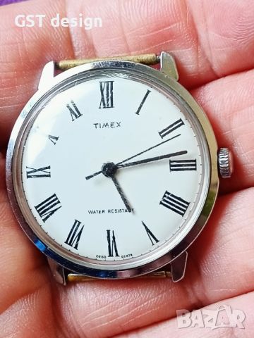 Рядък Американски Часовник Timex 26150 Water resistant Римски цифри Механичен 1970-80, снимка 2 - Мъжки - 46145652