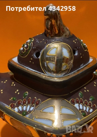 🏺 Японски винтидж кадилници Satsuma – комплект 2 броя (1920–1940 г.), снимка 5 - Антикварни и старинни предмети - 53565251