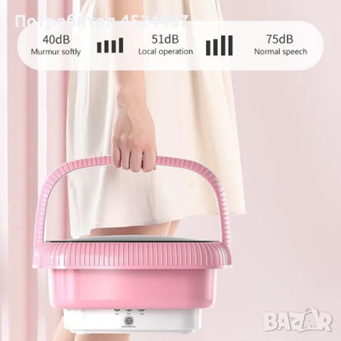 Мини сгъваема преносима пералня – 6.5 L, снимка 2 - Перални - 51117643