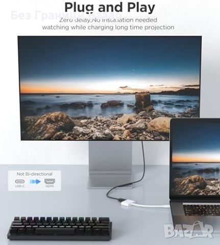 Нов 4K HDMI USB C Адаптер, Съвместим с MacBook iPhone Samsung Хъб, снимка 5 - Друга електроника - 45538196