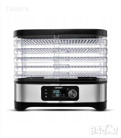 Дехидратор(Сушилня)за храна Yoer 450w,5 цедки,сребристо-черен,27,1×31,6×25 см, снимка 3 - Други стоки за дома - 53574698
