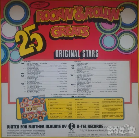 Грамофонни плочи 25 Rockin' & Rollin' Greats, снимка 2 - Грамофонни плочи - 47629639