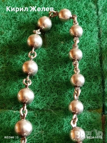 Винтидж сребърен ланец топчета подходящ аксесоар за ежедневието 52885, снимка 2 - Колиета, медальони, синджири - 54037120