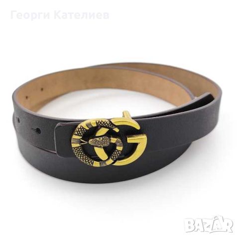 Дамски Колан От Естествена Кожа Gucci-Черен Код На Продукта:D-067, снимка 3 - Колани - 46100951