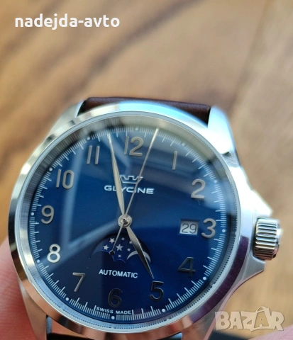 Swiss Glycine Combat classic moonphase, automatic, перфектен, бартер, снимка 8 - Мъжки - 53573719