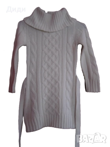 Детска плетена туника/рокля с поло яка