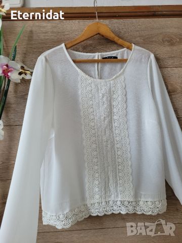 Нова бяла блуза дантела VILA , снимка 7 - Блузи с дълъг ръкав и пуловери - 45404465
