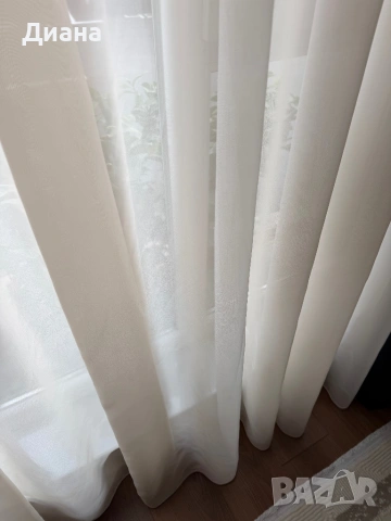 Тънко перде цвят екрю, снимка 3 - Пердета и завеси - 53959586