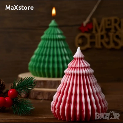 3D 2 размера Елха оригами Силиконов молд форма за свещи гипс сапун смола фондан 