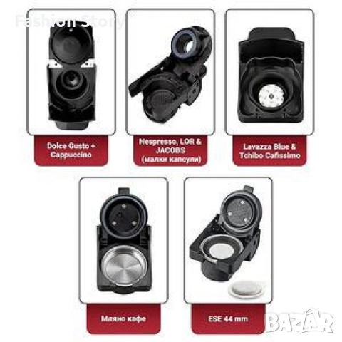 Кафемашина 8 в 1 Voltz, 1450W,19 бара,резервоар 0.8л.,5 адаптера, снимка 3 - Кафемашини - 52216472