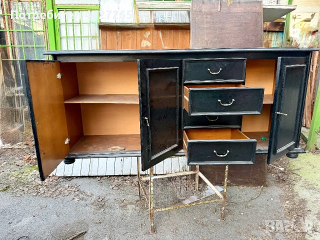 Дървен черен шкаф , снимка 2 - Шкафове - 54163694