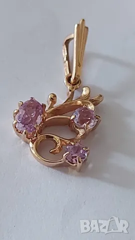 Златна руска висулка с александрити