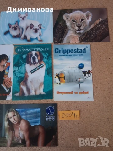 16 малки календарчета от 2004 г., снимка 4 - Колекции - 51382692