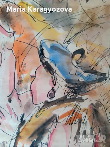 Картна Жул Паскин, оригинал, снимка 2 - Антикварни и старинни предмети - 50299173