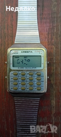 Рядък винтидж часовник-калкулатор Cresta, снимка 3 - Антикварни и старинни предмети - 51858136