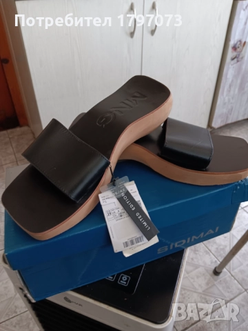 Дървени чехли Mango НОВИ, снимка 3 - Чехли - 52167012