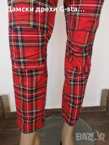 Дамски панталон G-Star RAW®  5622 3D MID BOYFRIEND MILK/POMPEIAN RED CHECK, размери W25;29  /288/, снимка 4 - Панталони - 46359431