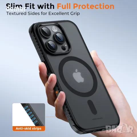 UNBREAKcable Магнитен калъф за iPhone 15 Pro Max 6.7", Съвместим с MagSafe, черен, снимка 8 - Калъфи, кейсове - 49902906