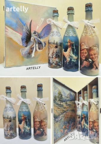 Бутилки за наричане - подарък за младоженци, снимка 2 - Подаръци за сватба - 44659674