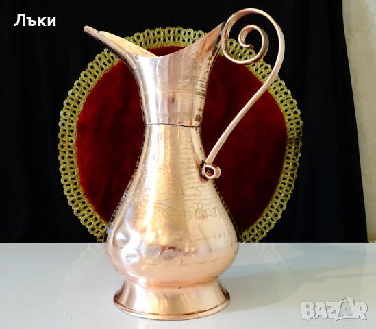 Медна кана,релефно писана,чиста червена мед. , снимка 4 - Антикварни и старинни предмети - 51265943