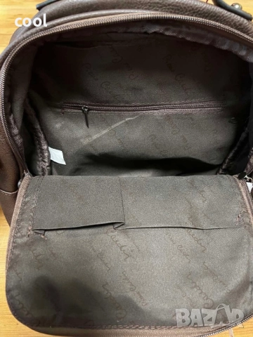 Оригинална мъжка раница Pierre Cardin – естествена кожа, нова с етикет, снимка 5 - Чанти - 51986690
