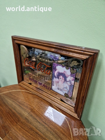 Уникално рядко антикварно колекционерско рекламно огледало Coca Cola, снимка 4 - Антикварни и старинни предмети - 53214415