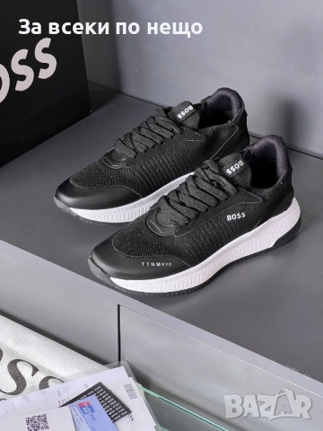 Hugo Boss Мъжки Черни Маратонки👟Мъжки Спортни Обувки В Черен Цвят Хуго Бос Код E1324, снимка 7 - Маратонки - 54148440