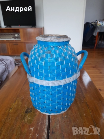 Стар плетен буркан #4, снимка 3 - Други ценни предмети - 52079801