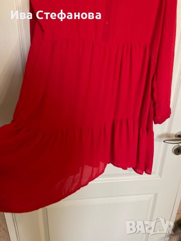 Нова червена ежедневна елегантна широка кройка волани къдри рокля , снимка 9 - Рокли - 46439563