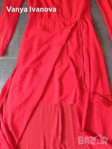H&M дълга червена рокля за повод, снимка 7 - Рокли - 51089344