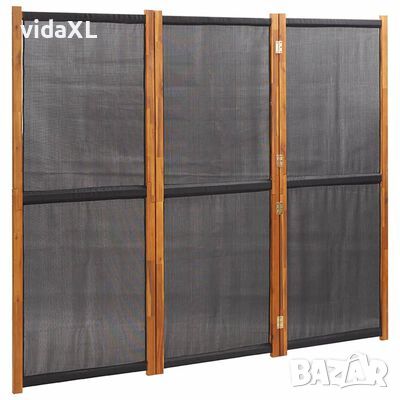 vidaXL Параван за стая, 3 панела, черен, 210x180 cм(SKU:319179, снимка 1 - Паравани - 45794997