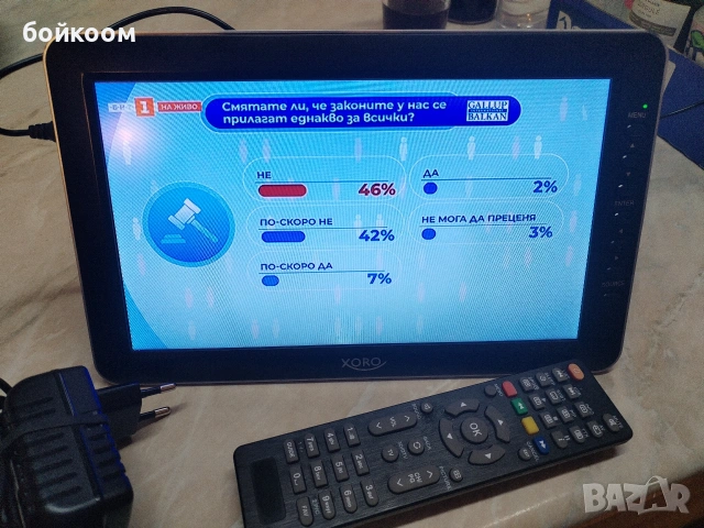 Портативен телевизор XORO с Т2 тунер , снимка 2 - Телевизори - 53611676