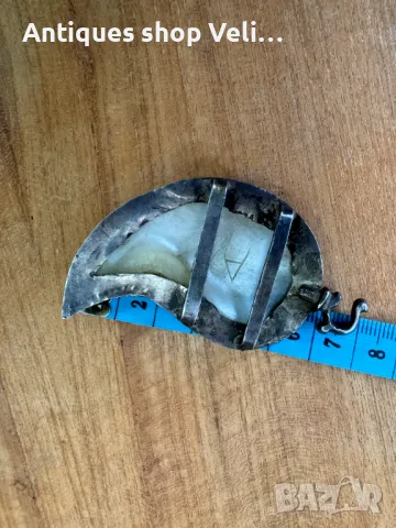 Сребърна пафта-единичка №6640, снимка 5 - Антикварни и старинни предмети - 49618816