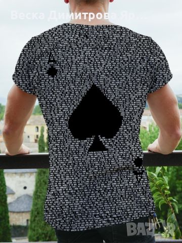 Мъжка тениска с къс ръкав,геометричен 3D принт с дизайн на Асо Пика, снимка 6 - Тениски - 45686936