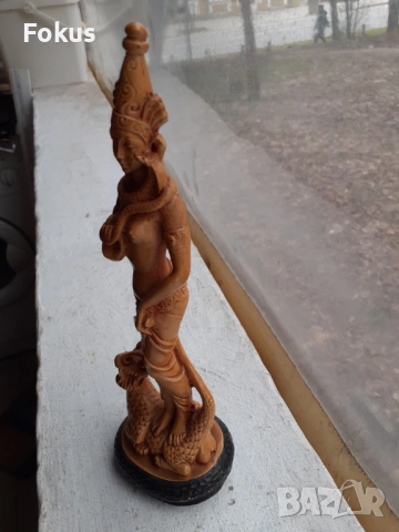 Стара статуетка на китайка фигура паста смола, снимка 5 - Антикварни и старинни предмети - 53430923