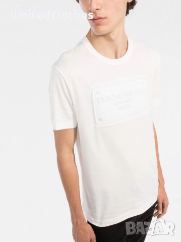 Dolce & Gabbana DG White Embossed Logo Мъжка Тениска size 46 (M), снимка 3 - Тениски - 46060732