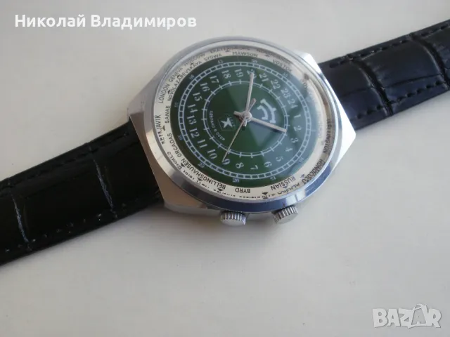 Raketa 24 часа GMT new old stock руски ракета мъжки голям ръчен часовник, снимка 2 - Мъжки - 49067398