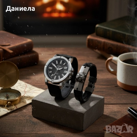 Спортен мъжки часовник Geduo и гривна в луксозна кутия