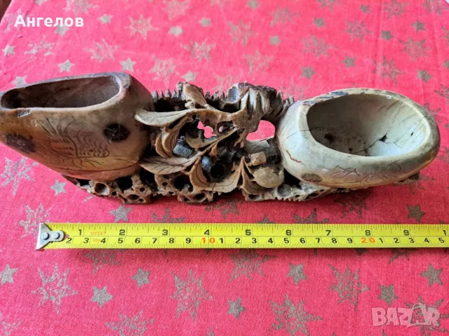 Уникат! ХIХ век!Богата резба върху сапунен камък, снимка 2 - Антикварни и старинни предмети - 49645724