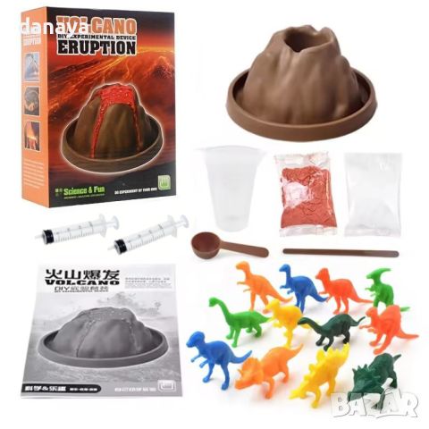4838 Игрален комплект Science & Fun Изригващ вулкан с динозаври, снимка 1 - Образователни игри - 45872276