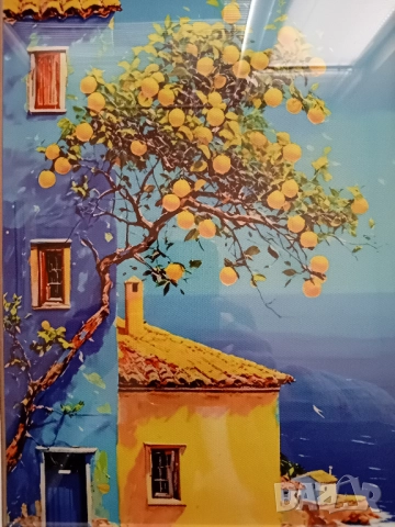 Средиземноморски пейзаж в рамка, снимка 2 - Картини - 52659215