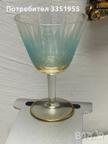 Кана с три чаши от калиев Кристал, снимка 3 - Антикварни и старинни предмети - 49781616