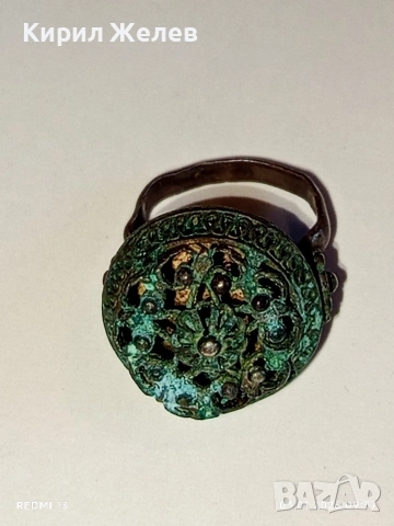 Възрожденски сребърен пръстен филигранна изработка с гранулация ювелирна изработка 24469, снимка 10 - Пръстени - 52960907