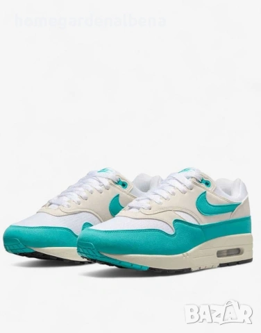 Дамски маратонки Air Max 1 — бяло и тюркоаз — Air технология — номера 36-40, снимка 4 - Маратонки - 54234030