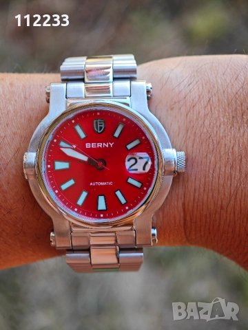 BERNY-Men Automatic Diver Watch Red, снимка 10 - Мъжки - 51505332