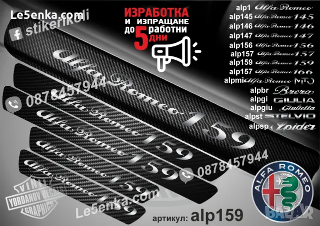 ПРАГОВЕ карбон Alfa Romeo Giulieta фолио стикери alpgiu, снимка 8 - Аксесоари и консумативи - 39049314